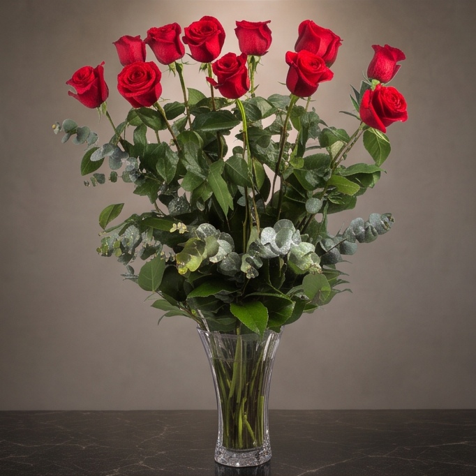 Garnet flower arrangement by Flora Faves