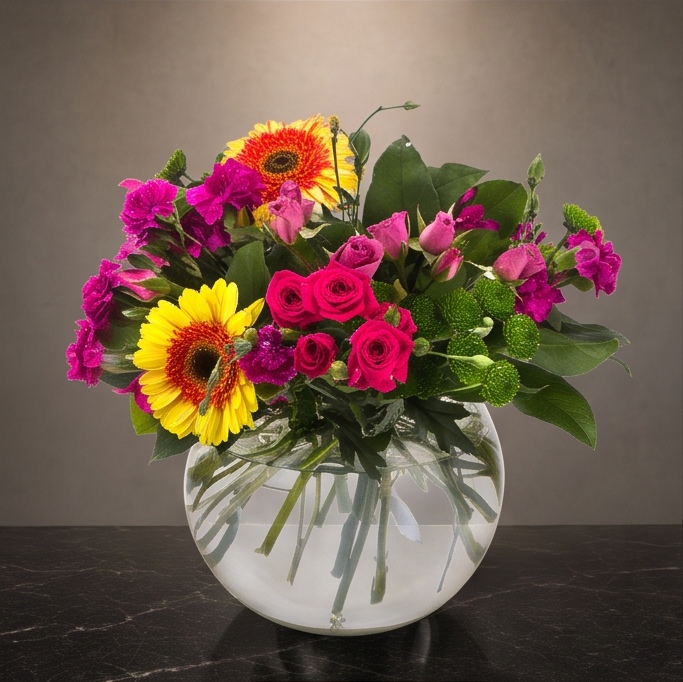 Fuchsia Fields flower arrangement by Flora Faves