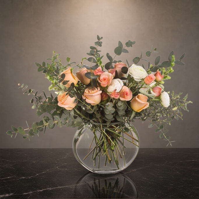 Meringue flower arrangement by Flora Faves