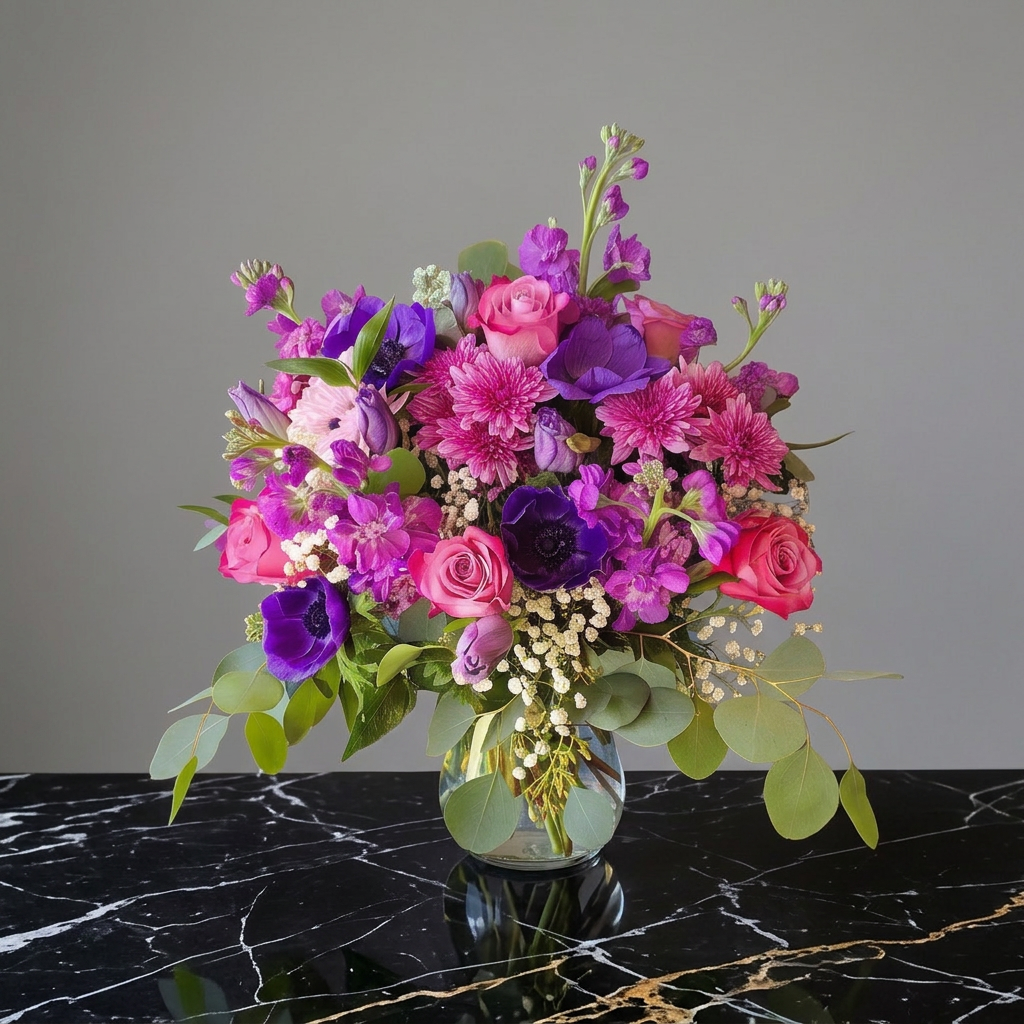 Rapture flower arrangement by Flora Faves
