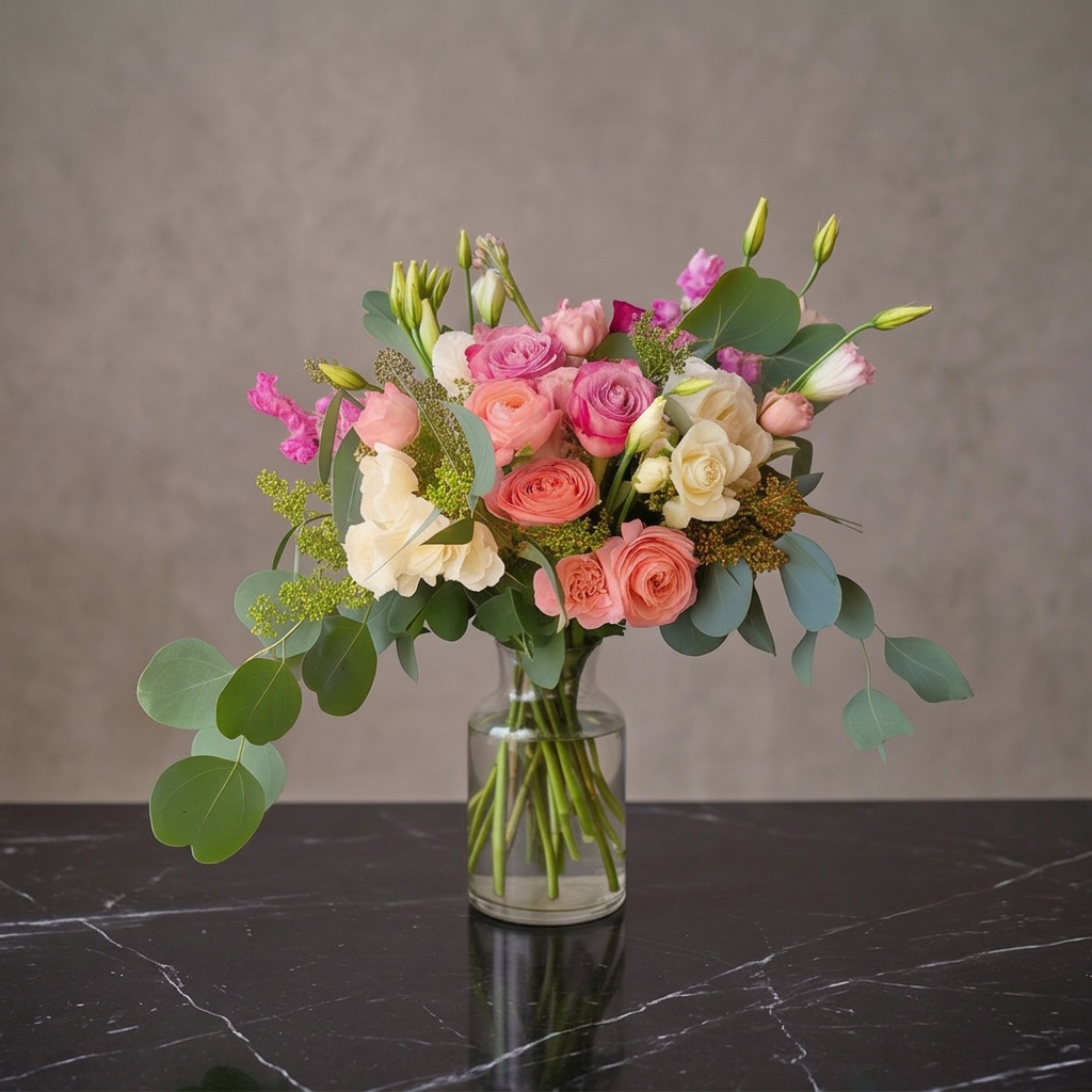 Gentle Glow flower arrangement by Flora Faves