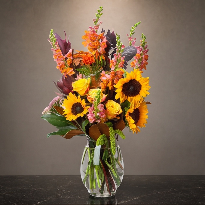 Autumn Harvest flower arrangement by Flora Faves