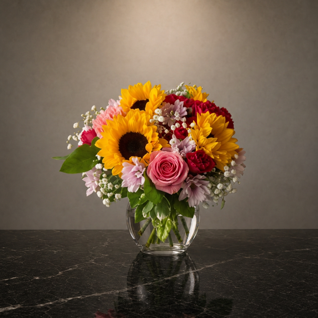 Sunny Posy flower arrangement by Flora Faves
