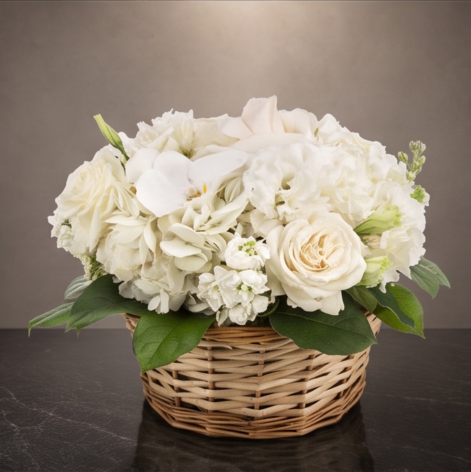 Ivory Veil flower arrangement by Flora Faves