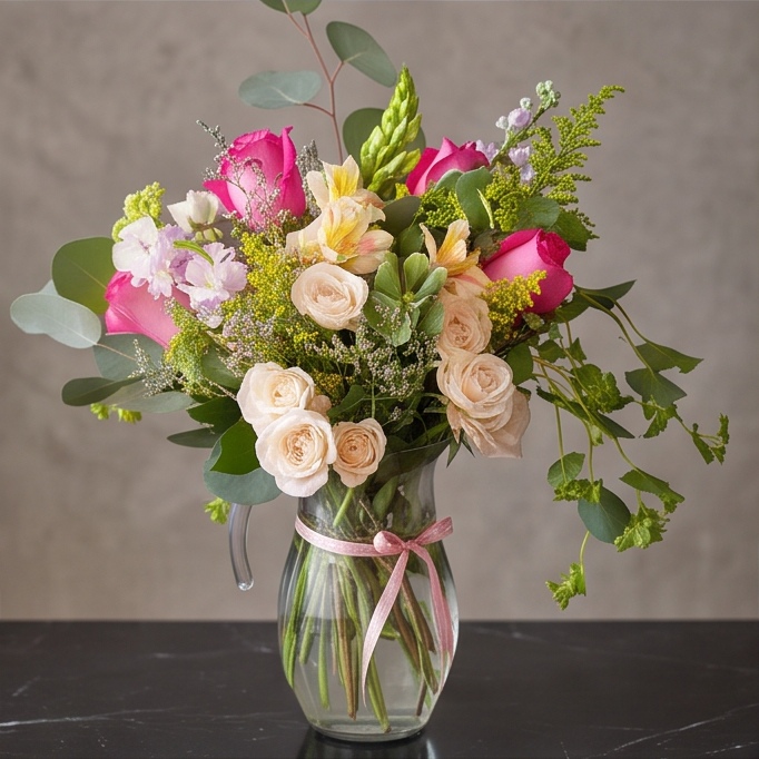 Meadow Tribute flower arrangement by Flora Faves
