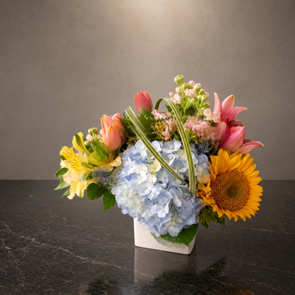 Gallery flower arrangement by Flora Faves