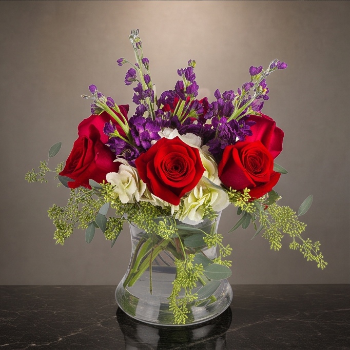 Cupid flower arrangement by Flora Faves