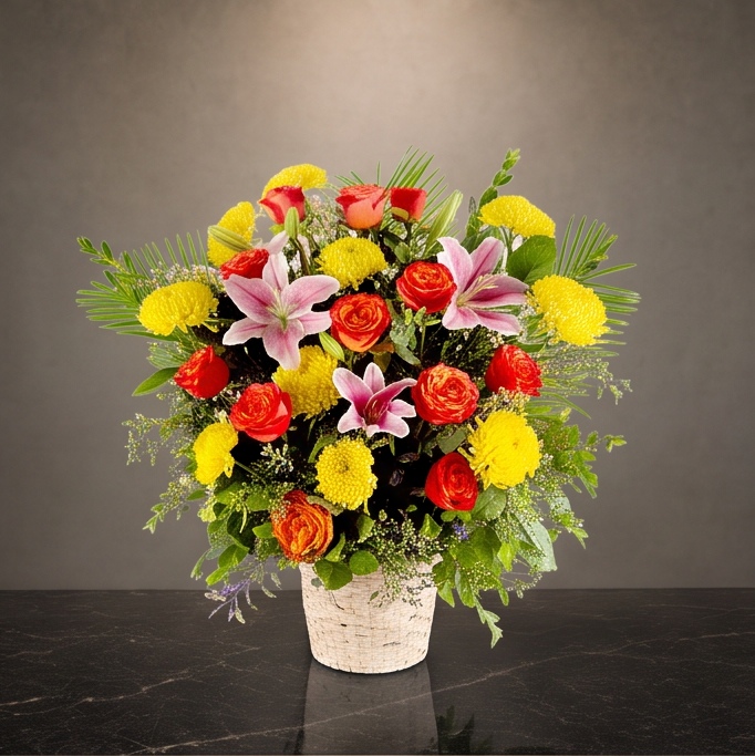 Gentle Sunrise flower arrangement by Flora Faves